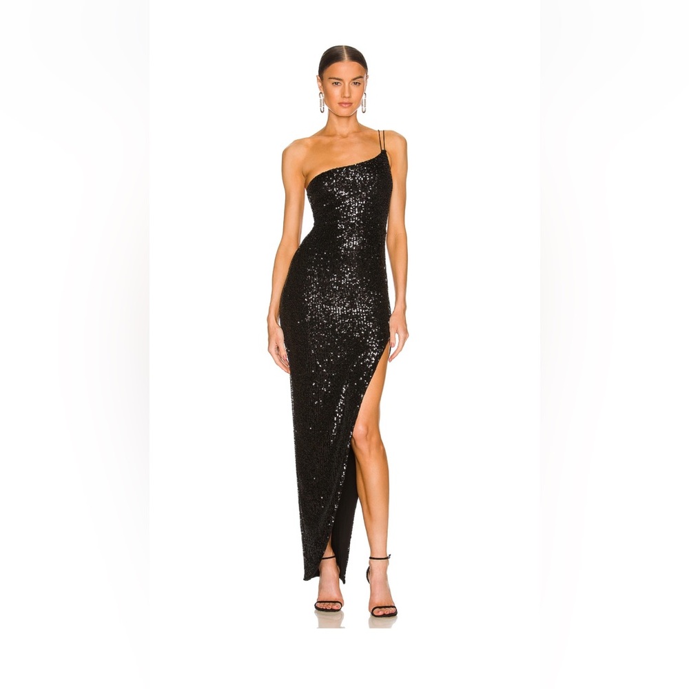 Elegant Black Sequin One-Shoulder Dress